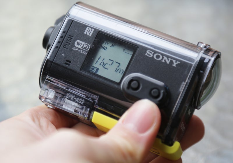 Sony HDR AS30V side view