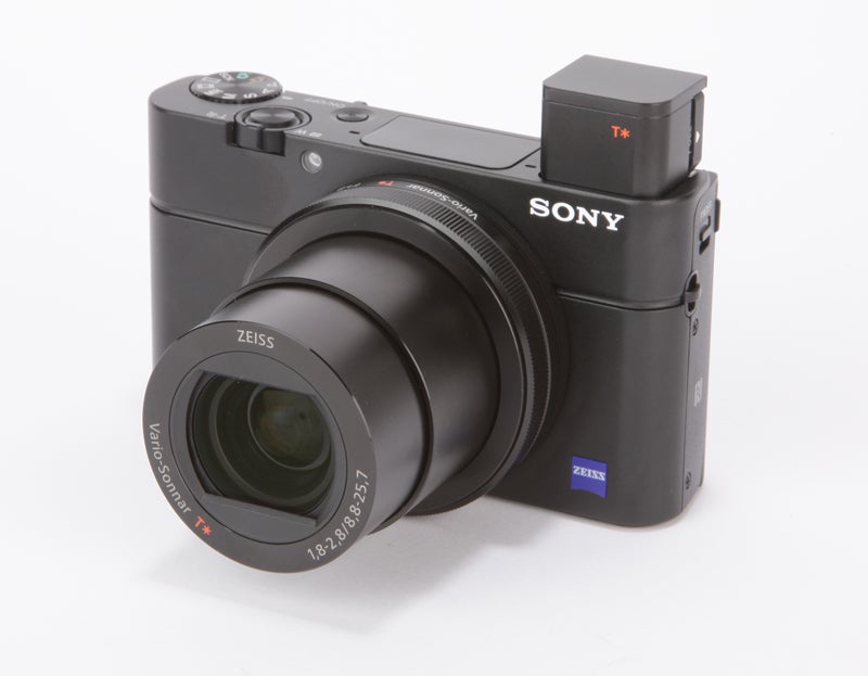 Sony Cyber-Shot RX100 III Review - front angled with EVF
