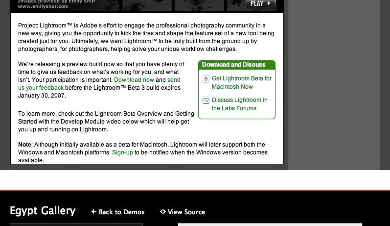 Adobe Lightroom Beta update