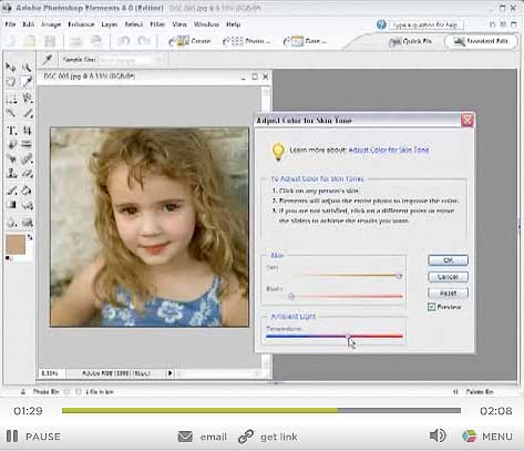Photoshop Elements 4: Skin tone adjustment