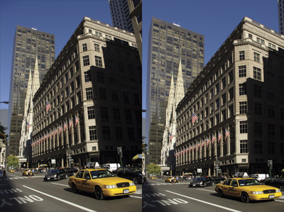 With and without tilt
