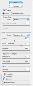 Tilt Shift Photoshop lens blur