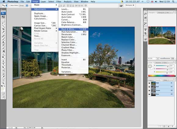 Faking infrared with software - Step One Faking infrared with software - Step One