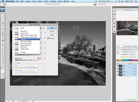 Faking infrared with software - Step Two Faking infrared with software - Step Two