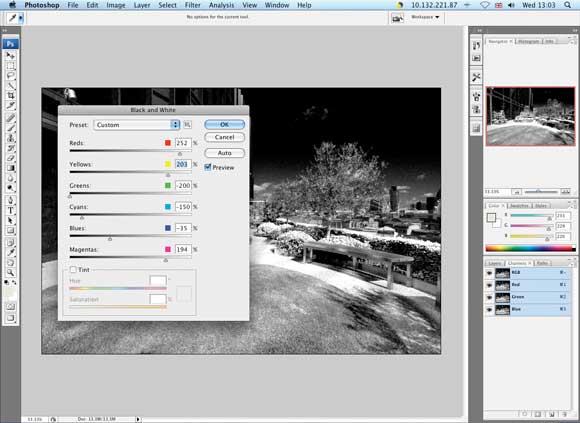 Faking infrared with software - Step Three Faking infrared with software - Step Three