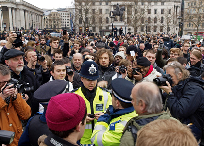 Mass protest in Trafalgar Square