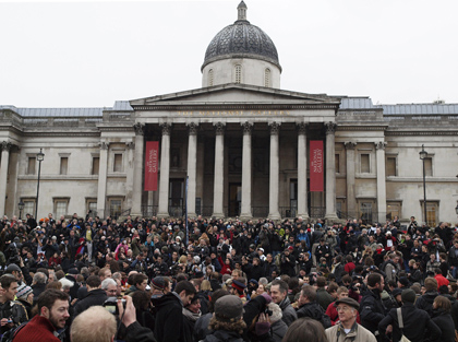 Mass protest in Trafalgar Square