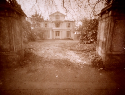 Pinhole image taken on 5x4 inch Polaroid film Pinhole image taken on 5x4 inch Polaroid film