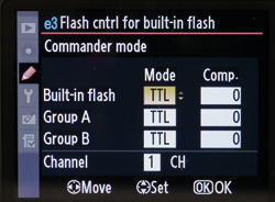 Flash settings
