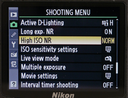 Shooting menu