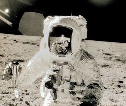 Zeiss lens in use on the Lunar surface Zeiss lens in use on the Lunar surface