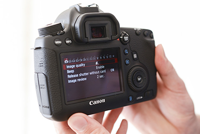 Canon 6D LCD screen