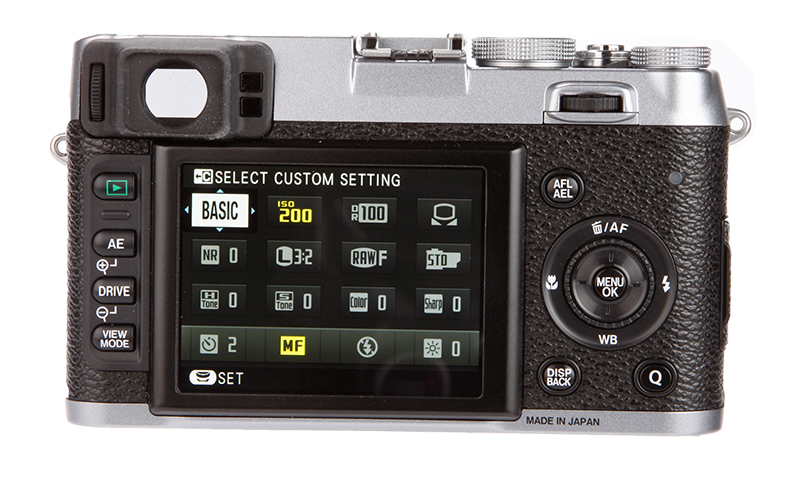 Fujifilm X100S rear screen