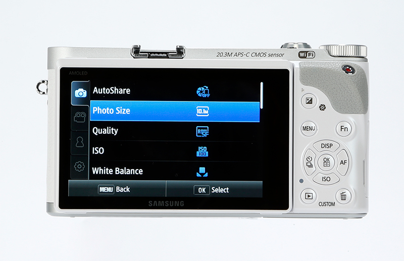 Samsung NX300 rear view