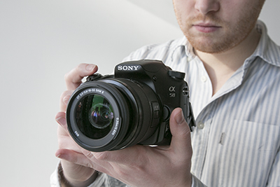 Sony A58 front view hands on