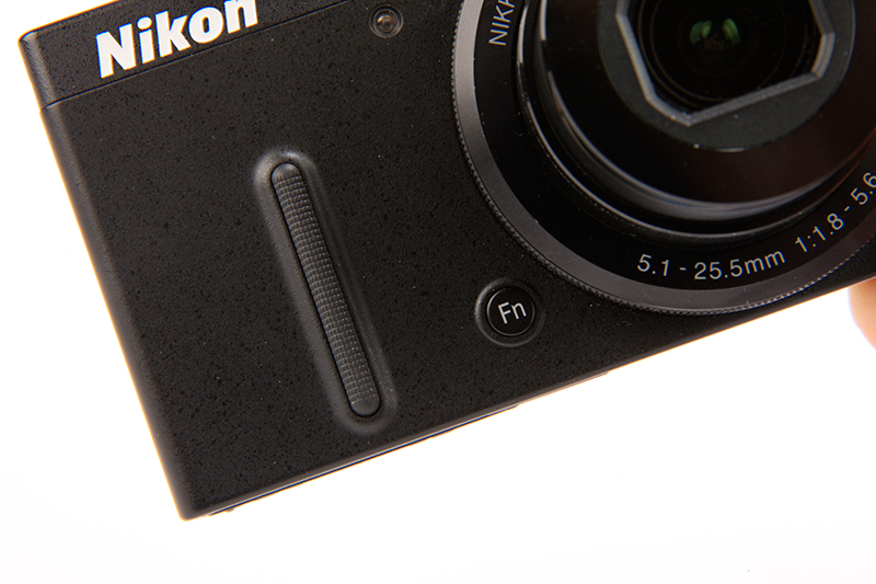 Nikon COOLPIX P330 Review -front plate Fn / grip