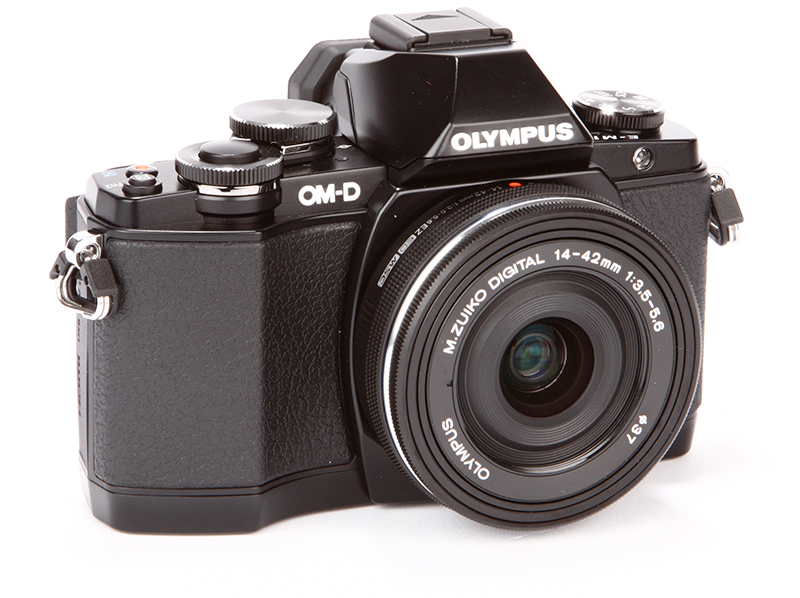 Olympus OM-D E-M10 Review - front side angle