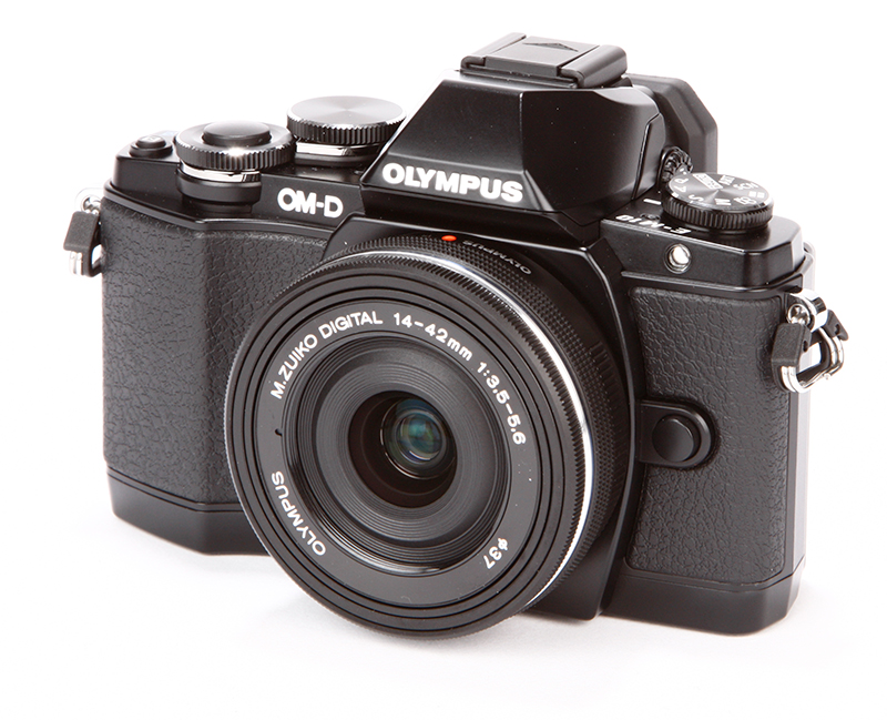 Olympus OM-D E-M10 Review - front angled