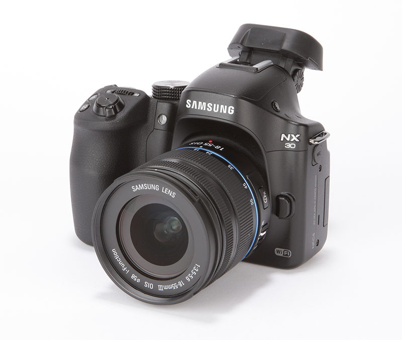 Samsung NX30 Review - front angled