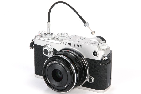 The shutter button is threaded for a mechanical cable release
