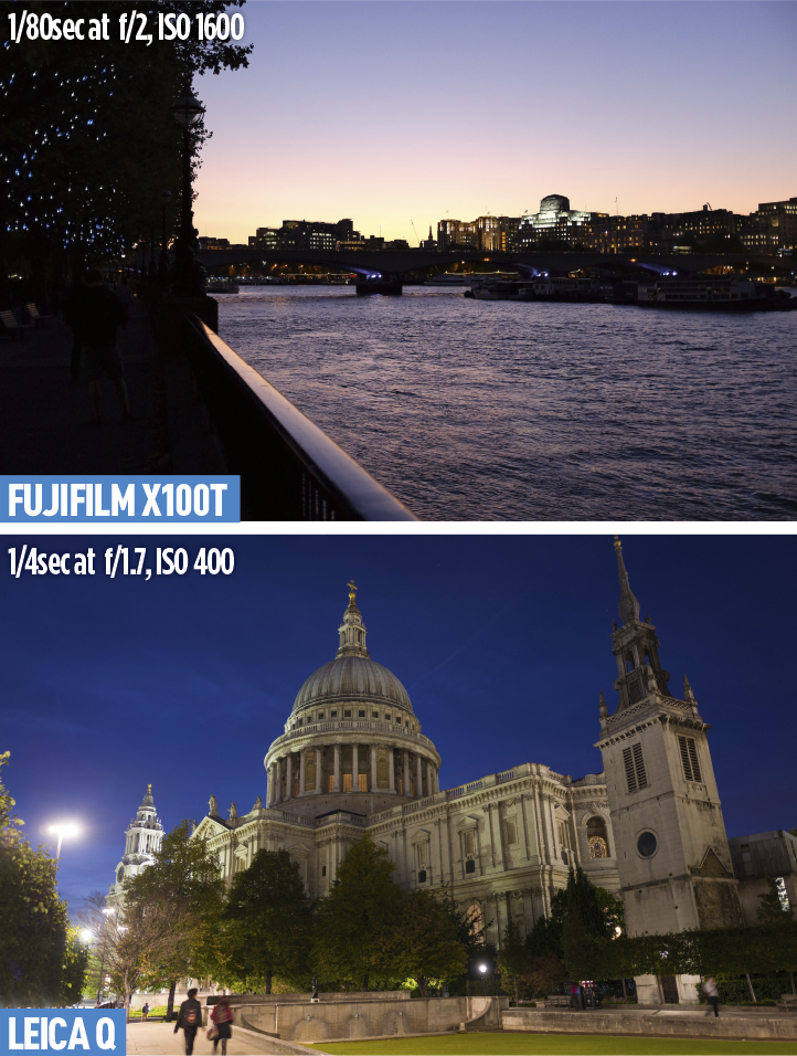 Fujifilm X100T and Leica Q Low-light-shooting