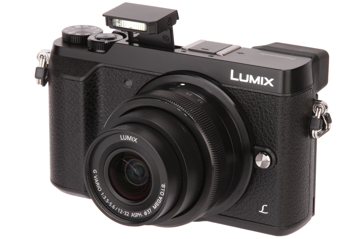 A small flash unit is built-in, released by a button on the back