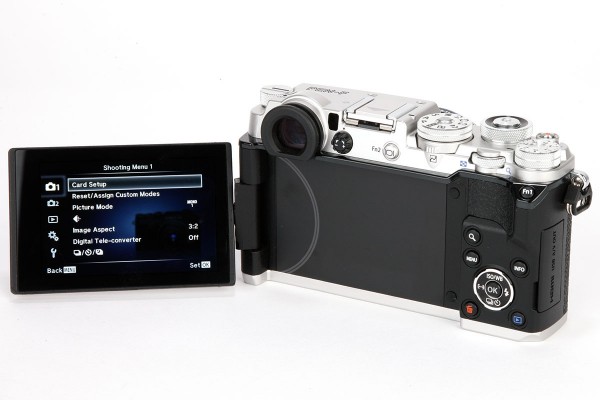 The fully-articulated LCD touchscreen can be set to almost any angle
