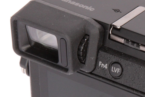 The dial beside the EVF adjusts the dioptre, while the eye sensor can be over-ridden by the LVF button.
