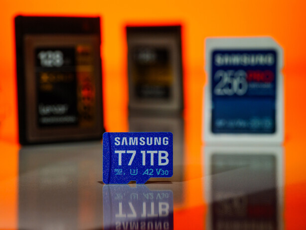1TB MicroSD card with SD, CFexpress and XQD cards