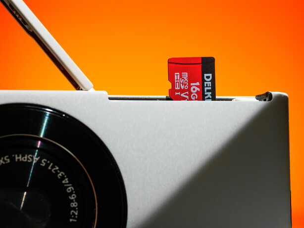 MicroSD card in a compact digital camera